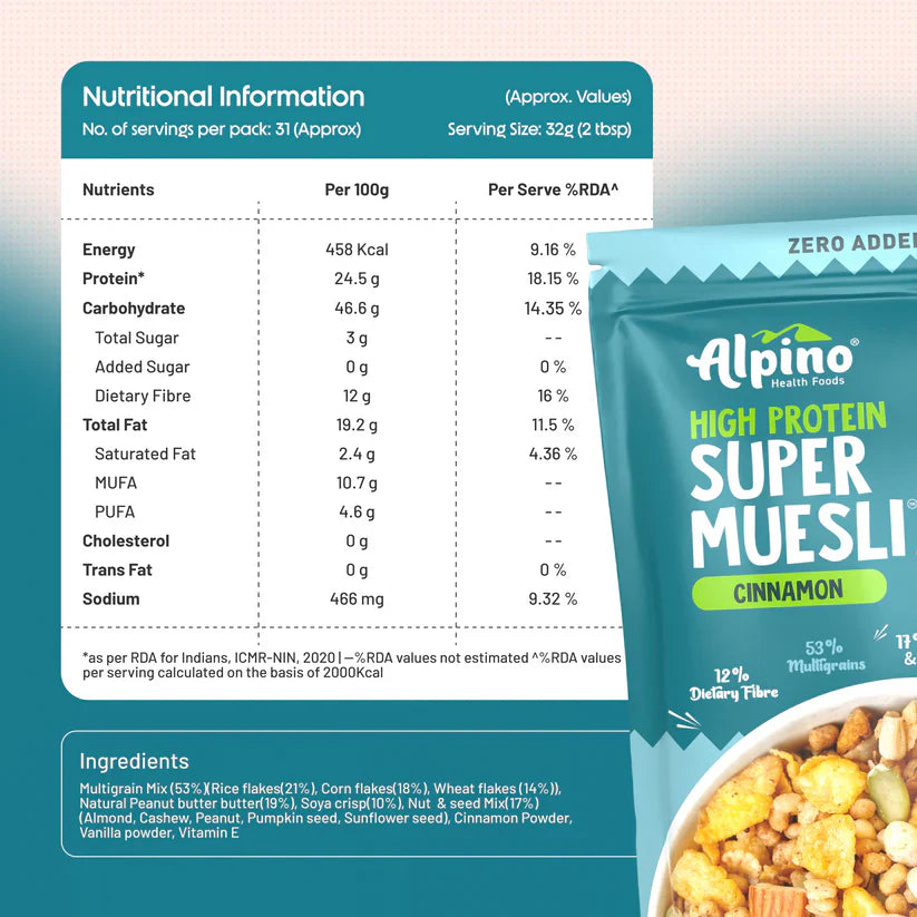 Cinnamon High Protein Super Muesli