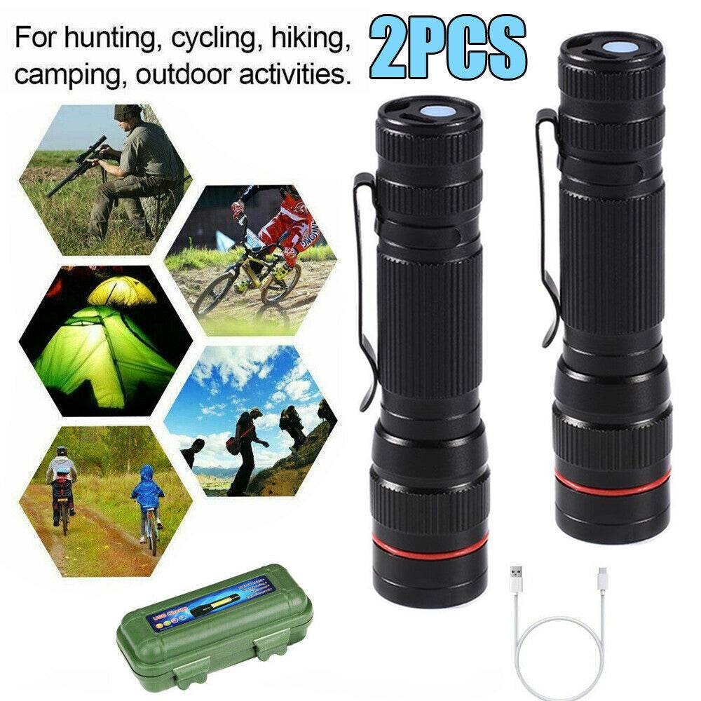 Rechargeable LED Military Flashlight Handheld
