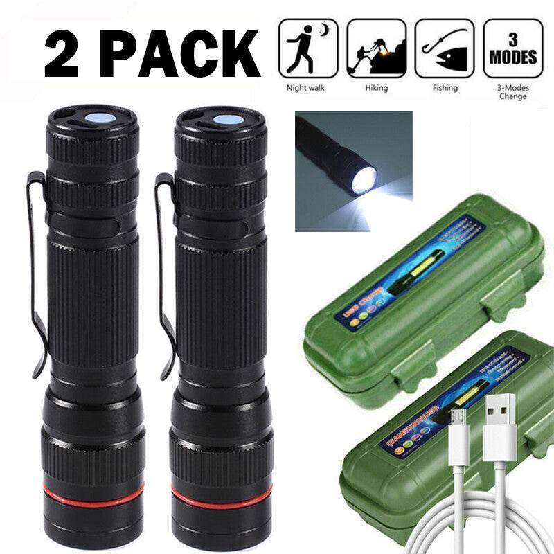 Rechargeable LED Military Flashlight Handheld
