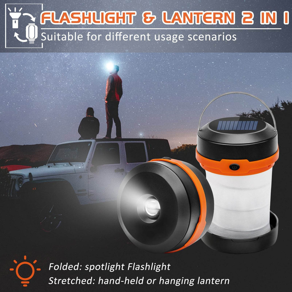 Collapsible Rechargeable LED Solar Camping Lights/Flashlight