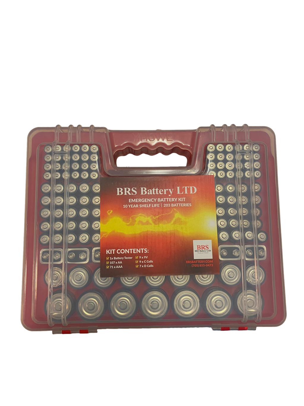 Emergency Battery Kit: 203 Alkaline Batteries + Tester