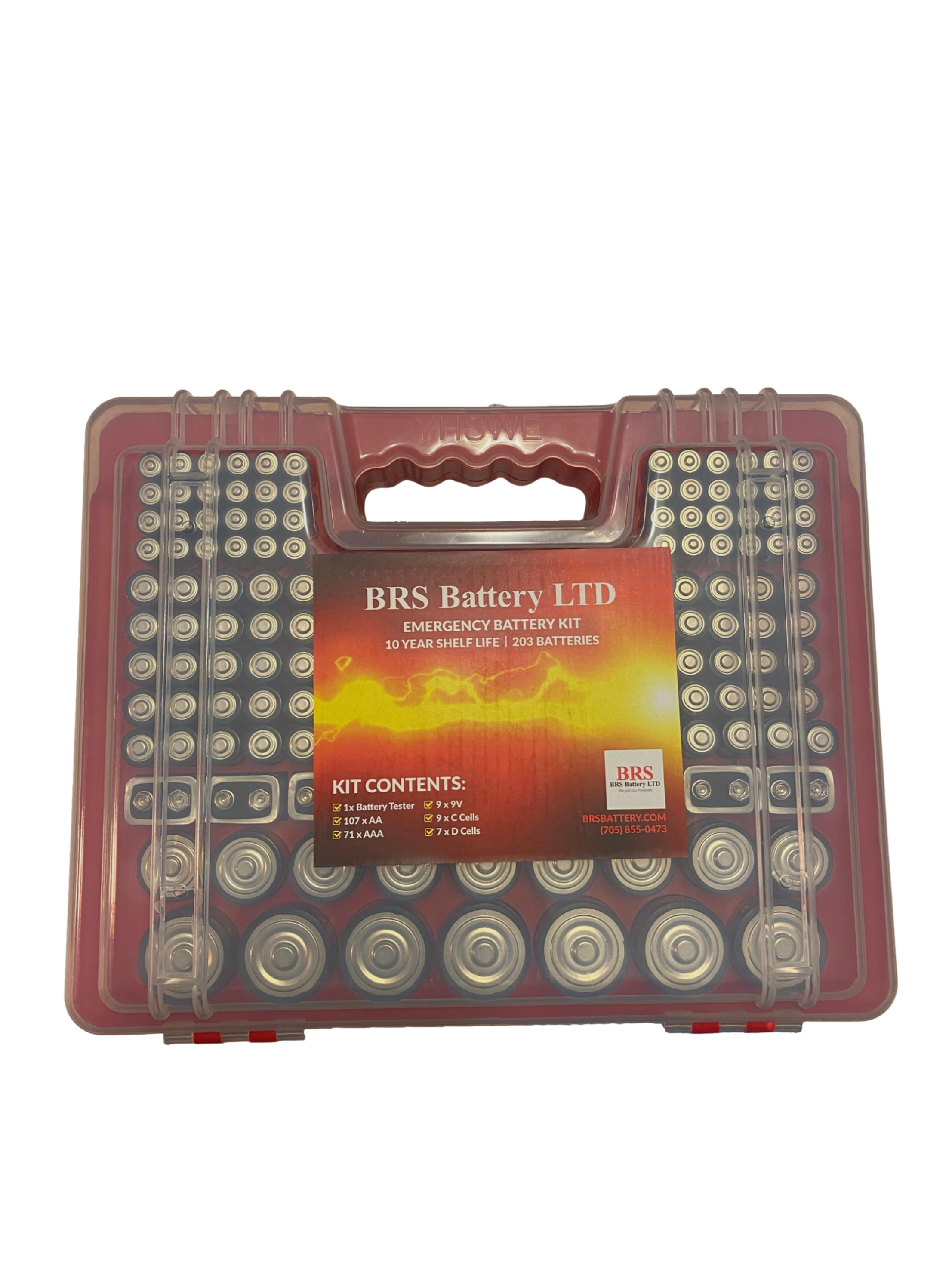 Emergency Battery Kit: 203 Alkaline Batteries + Tester