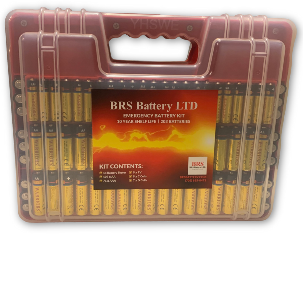 Emergency Battery Kit: 203 Alkaline Batteries + Tester