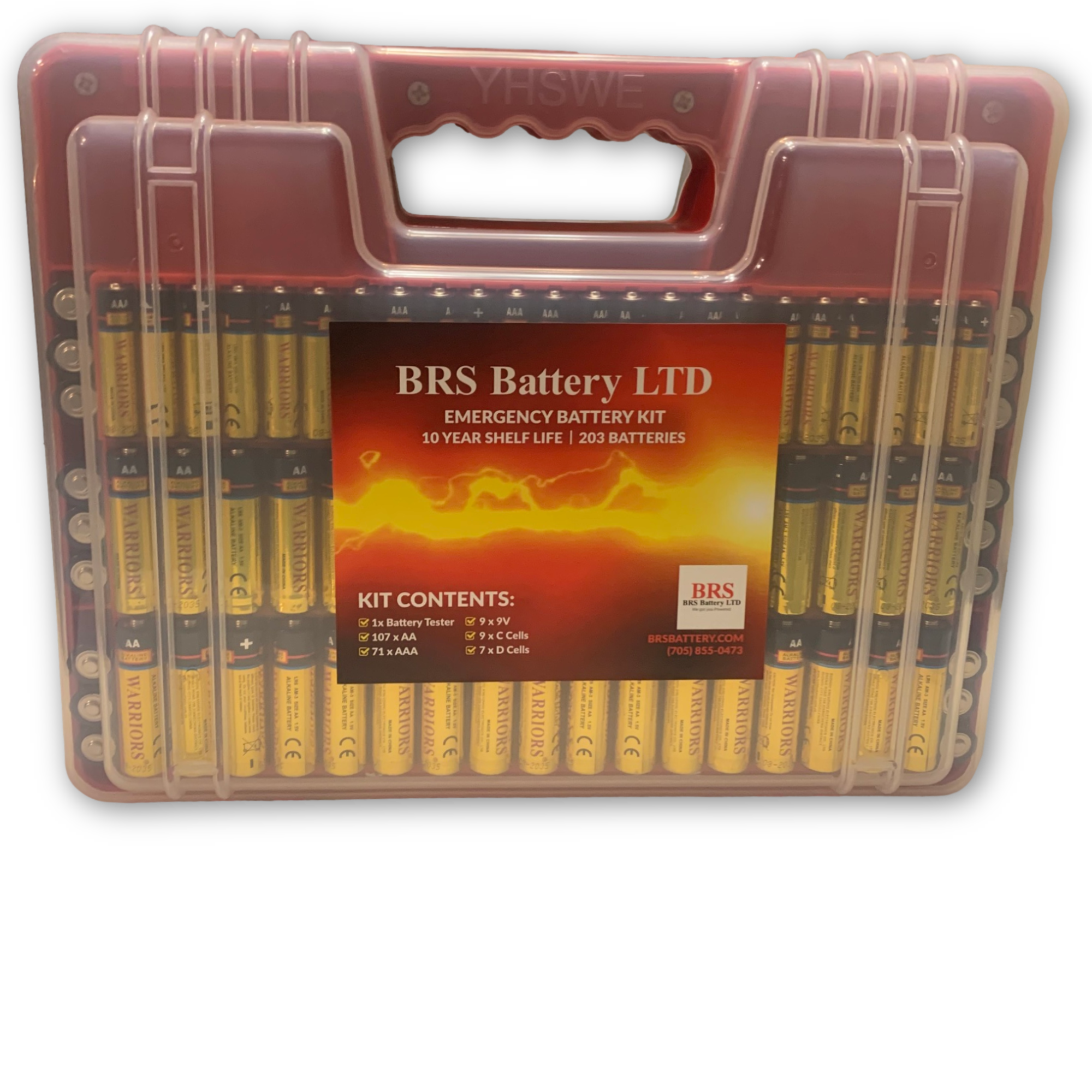 Emergency Battery Kit: 203 Alkaline Batteries + Tester