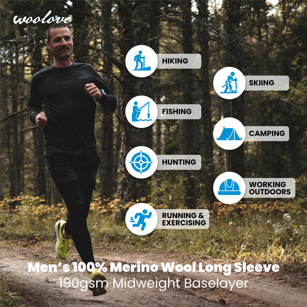 Men's 100% Merino Wool Long Sleeve