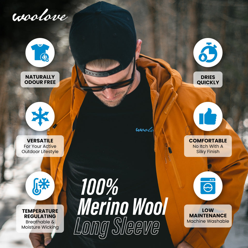 Men's 100% Merino Wool Long Sleeve